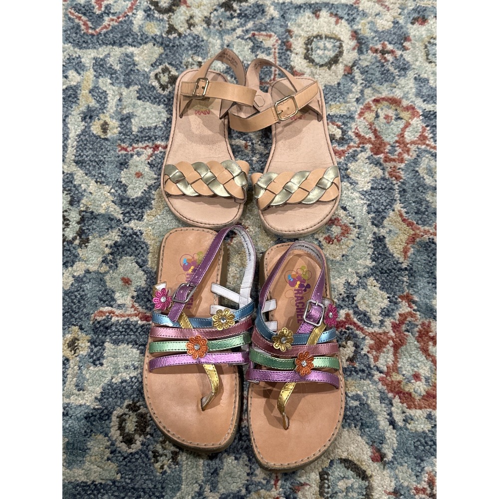 Rachel Shoes Sandals Bundle Girls Size 12 Braided Floral GUC